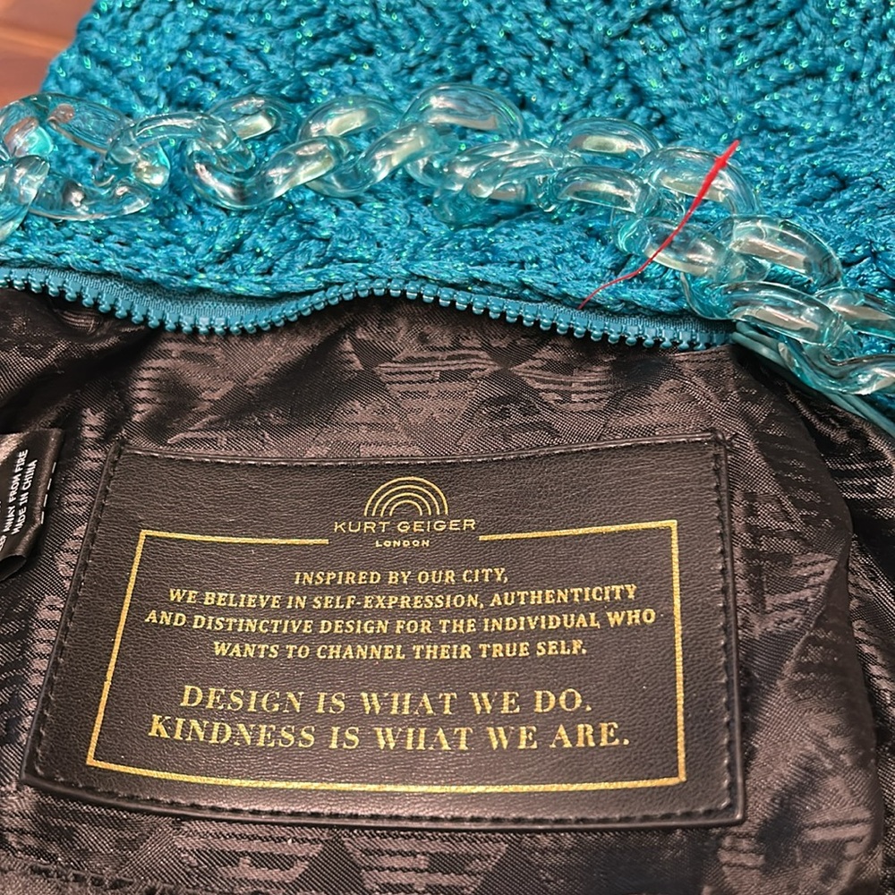 Kurt Geiger Blue Crochet Women's Bag, NWT - Picture 4 of 7